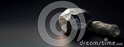 Cadmium fossil mineral stone. Geological crystalline fossil. Dark background close-up. Stock Photo