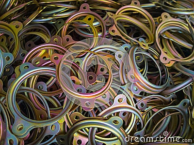 Cadmuim with chromatization yellow protective coating stamped steel parts Stock Photo
