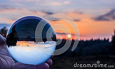 Cadnams pool sunset crystal ball Stock Photo