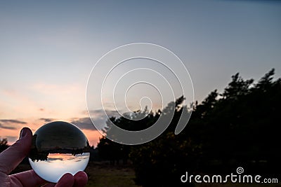 Cadnams pool sunset crystal ball Stock Photo