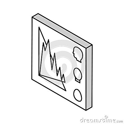 cadre with infographic radiology isometric icon vector illustration Vector Illustration