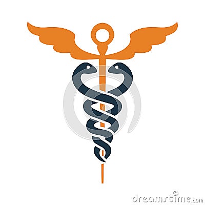 Caduceus, clinic, healthcare, medic, medicine icon. Editable vector graphics. Vector Illustration