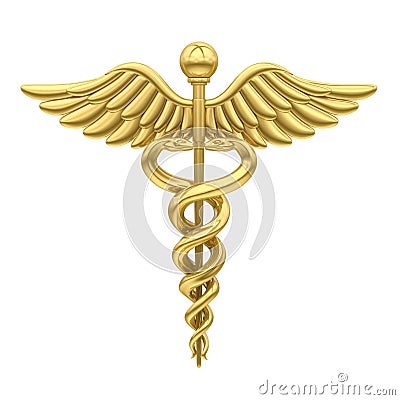 Caduceus Medical Symbol Isolated Stock Photo