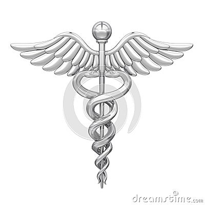 Caduceus Medical Symbol Isolated Stock Photo