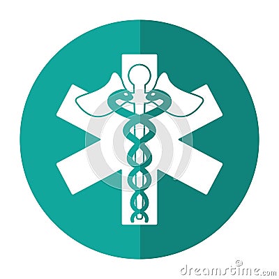 Caduceus medicine care symbol shadow Vector Illustration