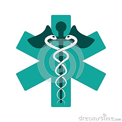 Caduceus medicine care symbol Vector Illustration