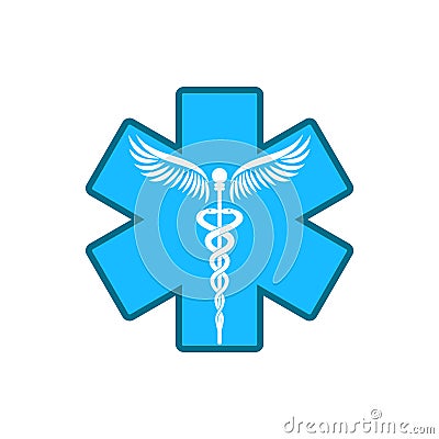 Caduceus - medicine symbol. Vector Illustration