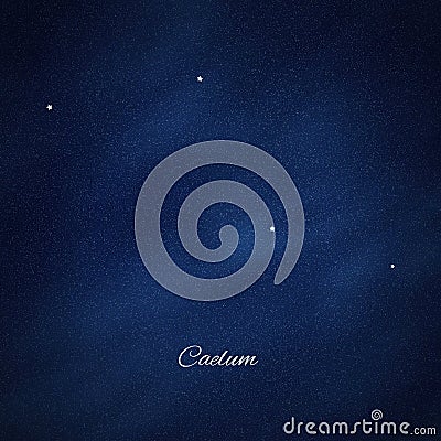 Caelum constellation, Cluster of stars, Chisel constellation Stock Photo