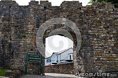 Caernarfon City Wall Gate Editorial Stock Photo