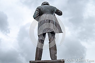 Caernarfon Wales - May 01 2018 : Prime Minister David Lloyd George commemorative stone Editorial Stock Photo