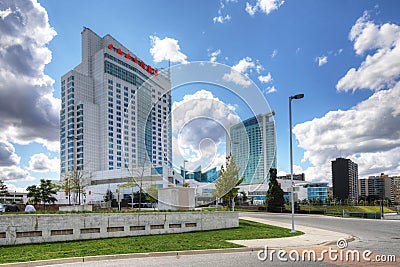 Caesar`s Hotel and Casino in Windsor, Ontario, Canada Editorial Stock Photo