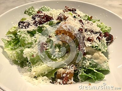 Caesar Salad . Gourmet. Fresh Salad dish. Close up. Stock Photo