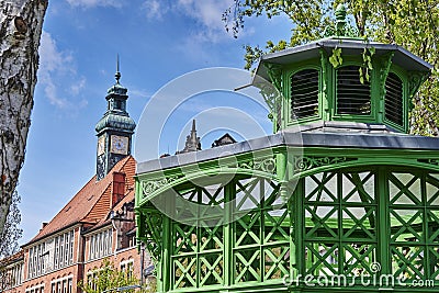 `Cafe Achteck` - cafe octagon is a Berlin nickname for a typical public toilet from the end of the 19th century Stock Photo