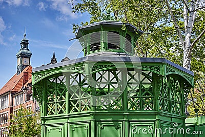 `Cafe Achteck` - cafe octagon is a Berlin nickname for a typical public toilet from the end of the 19th century Stock Photo