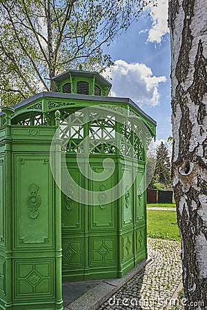 `Cafe Achteck` - cafe octagon is a Berlin nickname for a typical public toilet from the end of the 19th century Stock Photo