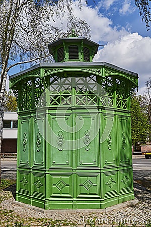 `Cafe Achteck` - cafe octagon is a Berlin nickname for a typical public toilet from the end of the 19th century Stock Photo