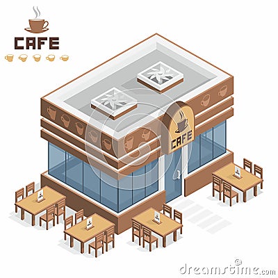 Cafe building Vector Illustration