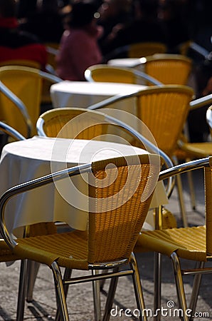 Cafe chairs and table Stock Photo