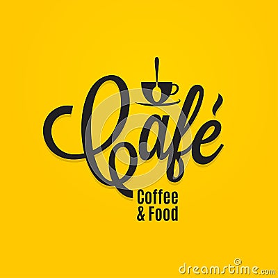 Cafe coffee and food menu. Coffee cup logo Vector Illustration