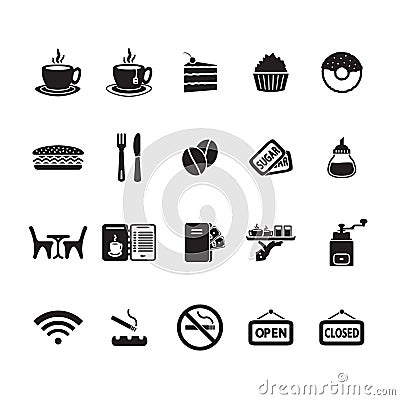 Cafe icons set Stock Photo