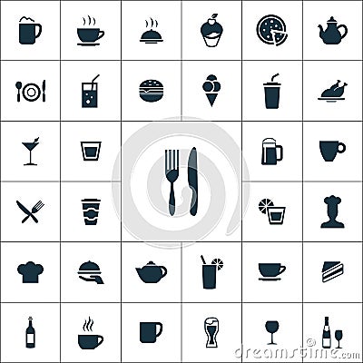 Cafe icons universal set Vector Illustration