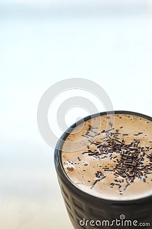 Cafe latte in coffee mug Stock Photo