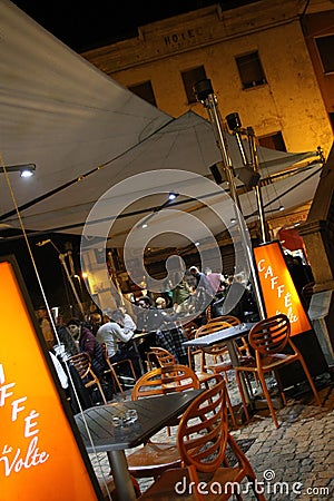 Cafe Le Volte by Lake Maggiore. Editorial Stock Photo
