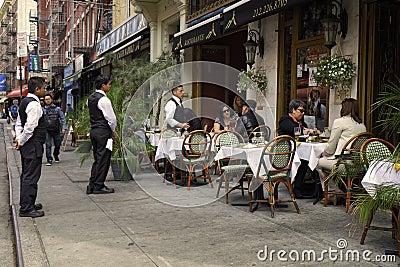 Cafe, Little Italy, New York City Editorial Stock Photo