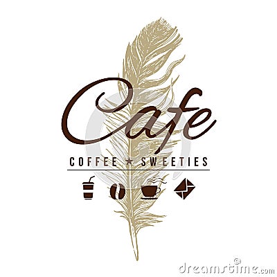 Cafe logo in vintage style Vector Illustration