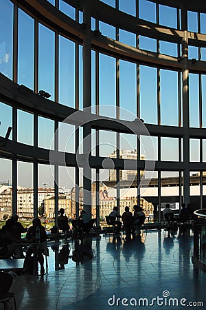 Cafe in modern mall or business centre Stock Photo