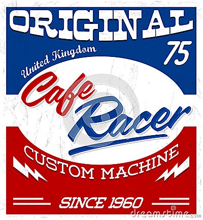 Cafe Racer, vintage motorcycle design vector lettering Vector Illustration