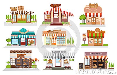 Cafe, restaurant,bakery shop, pizza cafe, coffee, Flat vector Vector Illustration