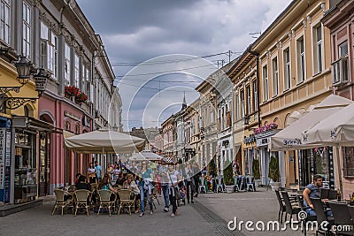 Cafe Restaurants in Street in Novi Sad Editorial Stock Photo