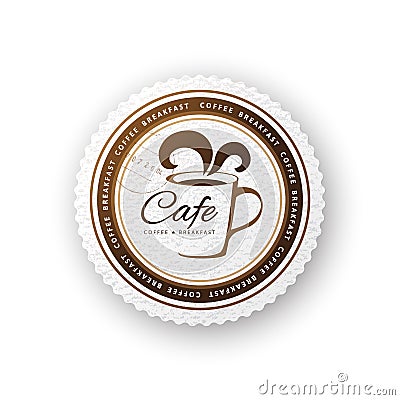 Cafe round sign Vector Illustration