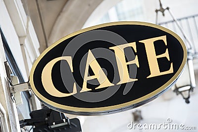 Cafe sign Stock Photo