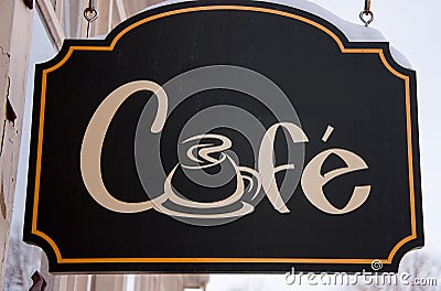 Cafe sign Stock Photo