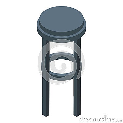 Cafe stool icon isometric vector. Interior retro Vector Illustration