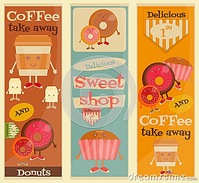 Cafe Sweet Shop Vector Illustration