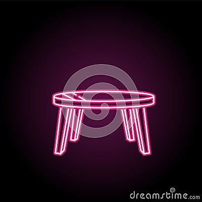 Cafe table neon icon. Simple thin line, outline vector of household icons for ui and ux, website or mobile application Stock Photo