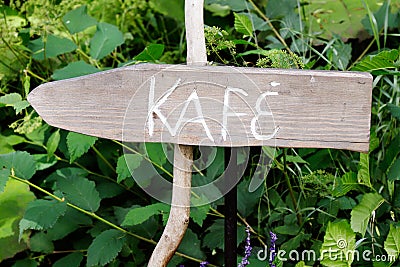 Cafe sign wooden Stock Photo