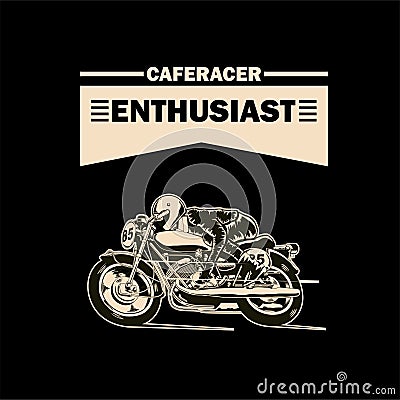 Caferacer enthusiast illustration Cartoon Illustration