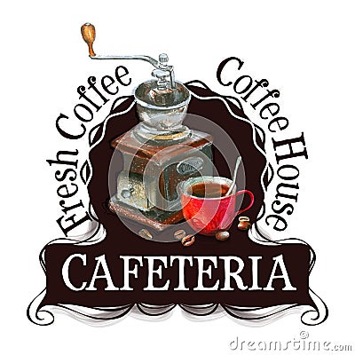 Cafeteria logo design template. fresh coffee or Vector Illustration