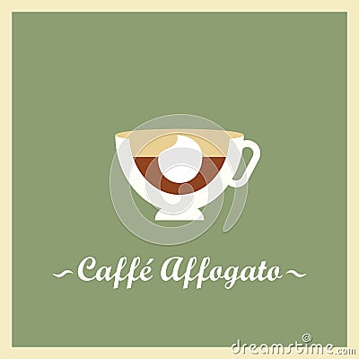 caffe affogato. Vector illustration decorative design Vector Illustration