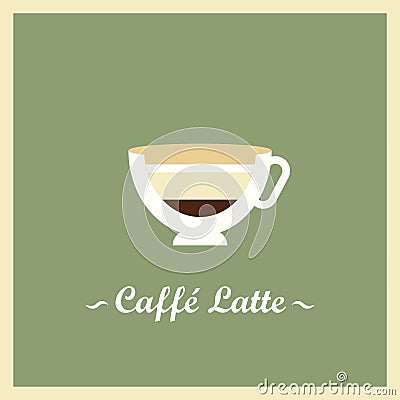 Caffe latte. Vector illustration decorative design Vector Illustration