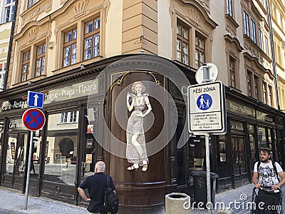 Caffe Restaurant Prague Editorial Stock Photo