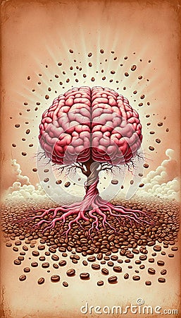 Caffeine, through antagonism of ARs, affects brain functions such as sleep, cognition, learning, and memory Stock Photo