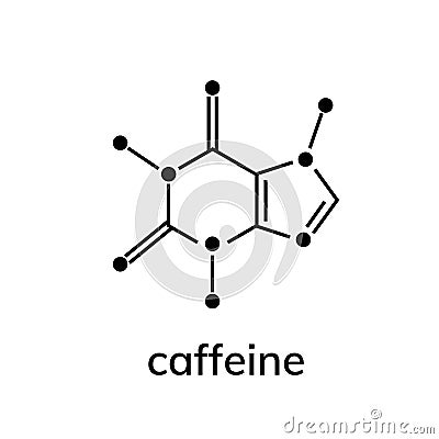 Caffeine chemical formula Vector Illustration