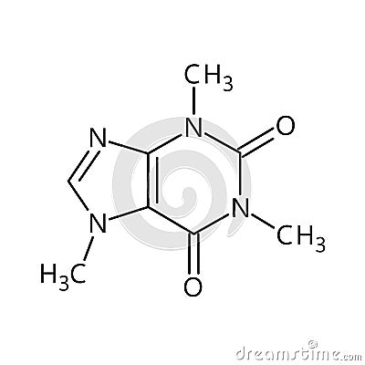 Caffeine chemical molecular structural formula Stock Photo