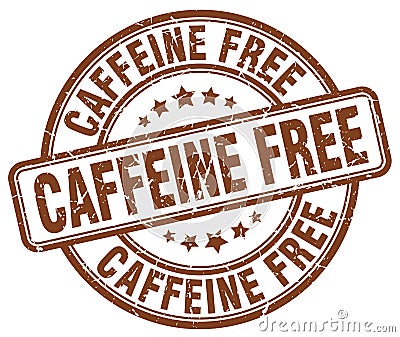 caffeine free brown stamp Vector Illustration