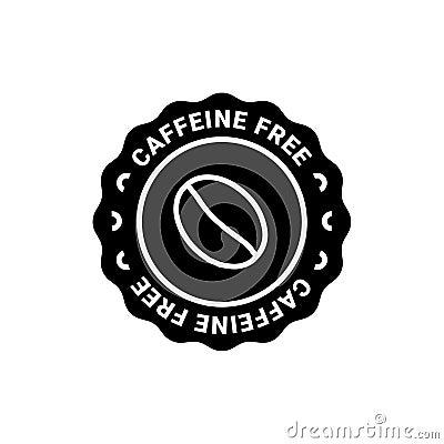 Caffeine free vector logo icon sign. Allergy decaffeinated coffee symbol health natural eco label. Vector Illustration